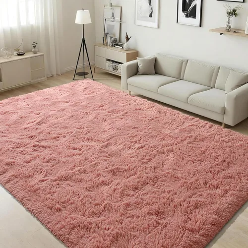 Vista 17 de ISEAU Alfombra de pasillo cómoda y esponjosa para dormitorio, de felpa con base de goma antideslizante, para dormitorio de bebé, al lado de la cama