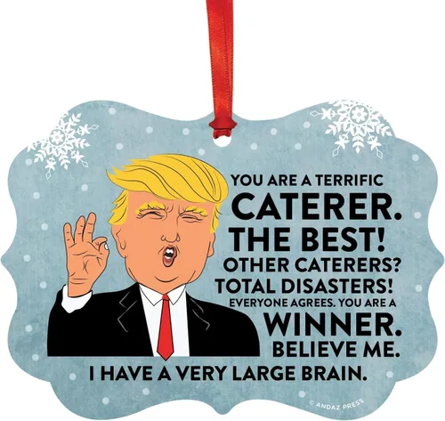 Vista 21 de Andaz Press Presidente Donald Trump Fancy Frame Recuerdo Adorno de Navidad Regalo de broma, excelente contador, 1 paquete, divertidas ideas