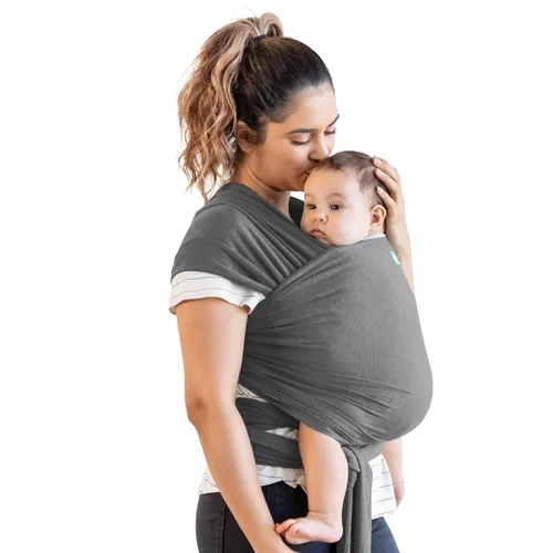 Vista 8 de Porta bebé Moby Baby Wrap para recién nacidos a niños pequeños (8-15kg), porta bebé en cabestrillo, diseño ultra ligero y manos libres, ajustable