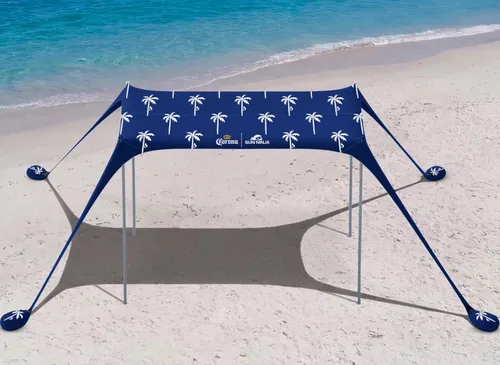 Vista 18 de SUN NINJA Tienda de campaña de playa, refugio solar, toldo de sombra de Verde
