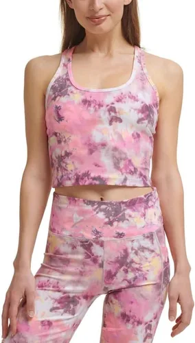 Vista 2 de Calvin Klein Performance Camiseta sin mangas con espalda cruzada estampada para mujer