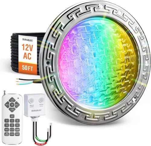Vista 12 de SURAIELEC Luces LED de spa de 6 pulgadas, luces de piscina que cambian de color de 12 V CA para piscina enterrada, luz de spa subacuática