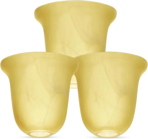 Vista 10 de LIGHTACCENTS Pantalla colgante de cristal de alabastro, pantallas de araña estilo granja, 6 x 6 pulgadas, compatible con tuerca de enchufe