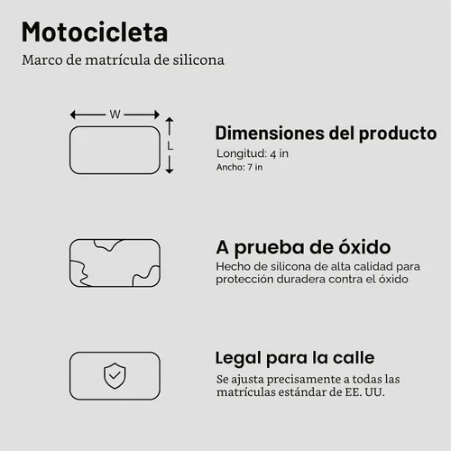 Vista 4 de Rightcar Solutions Marco de matrícula de motocicleta de silicona de alta calidad, a prueba de óxido, a prueba de sonajeros, resistente a la Azul