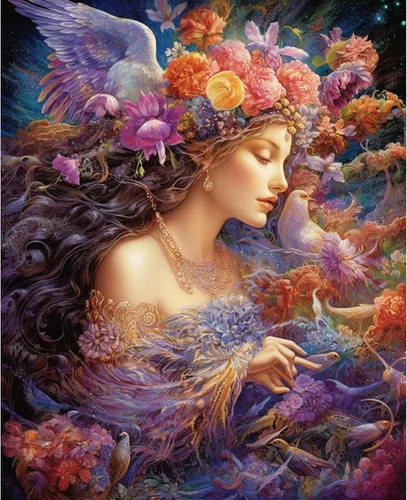Vista 20 de Tucocoo Flower Woman - Pintura por números para adultos, kits de pintura al óleo digital sobre lienzo con pinceles y pigmento acrílico, hermosas