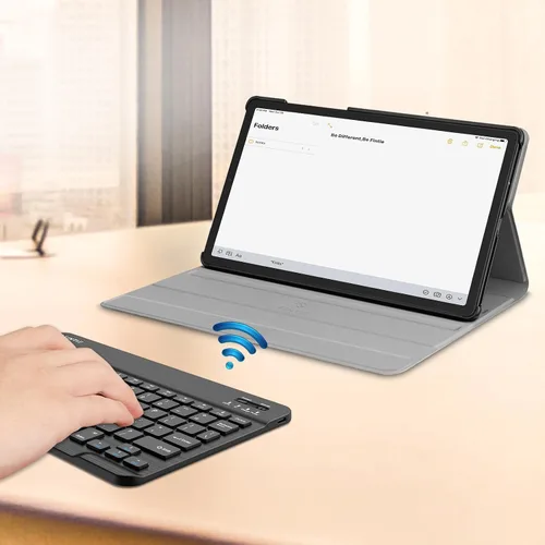 Vista 6 de FINTIE Funda de teclado para Samsung Galaxy Tab S5e 10.5 2019 Modelo SM-T720/T725/T727, cubierta delgada con teclado Bluetooth inalámbrico