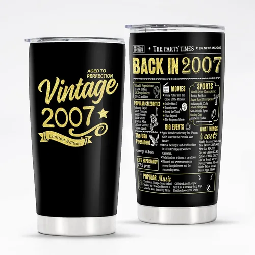 Vista 28 de Vasos de feliz cumpleaños 95 para hombres y mujeres, regalos de acero inoxidable en el año 1931, regalo de cumpleaños de 95 años para esposa