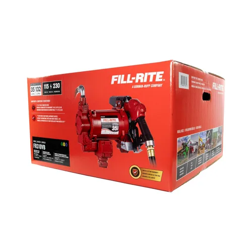 Vista 5 de Fill-Rite FR310VB 115V/230V 35 GPM Bomba de transferencia de combustible con manguera de descarga y boquilla automática (rojo)