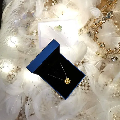 Vista 7 de Collar con colgante hecho a mano de plata de ley 925 con piedra natal colorida para mujer, trébol de cuatro hojas de la suerte, joyería de trébol