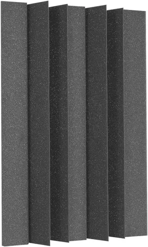 Vista 3 de Auralex Acoustics LENRD, paneles de absorción acústica, trampa para graves, 8 unidades, color borgoña, Carbón
