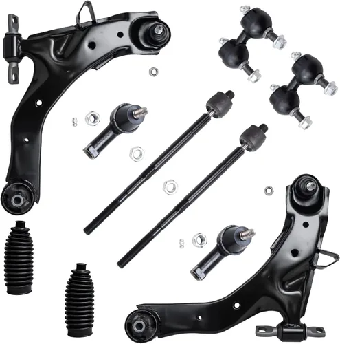 Vista 72 de Detroit Axle - Kit de suspensión delantera de 10 piezas para Jeep 2002-2004