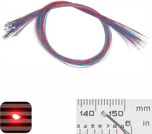 Vista 12 de 50 piezas de LED micro precableados con soldadura previa, LEDs SMD 0805 con accesorios de montaje para construcción de modelos para principiantes