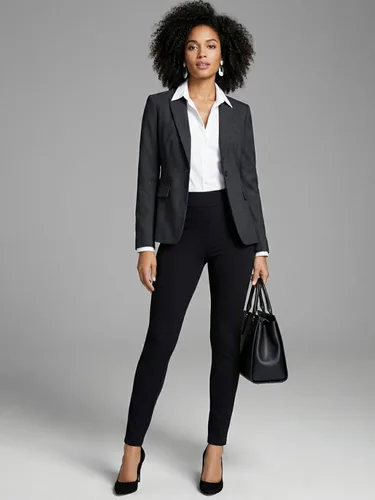 Vista 3 de Conceited Stretch Slacks for Women - Wear to Work - Tummy Control - Slim Leg - Pockets - Ponte - (Available in Plus Size)