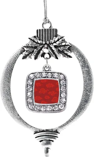 Vista 52 de Inspired Silver - Nana púrpura - Adorno de Navidad plateado - Adorno cuadrado para árbol de Navidad con circonita cúbica - Decoración colgante