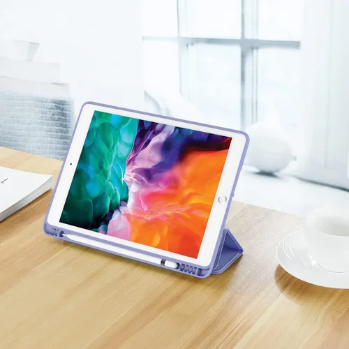 Vista 6 de Funda compatible con Apple iPad 9.7 2018 iPad 6ª generación/iPad de 5ª generación 2017 con soporte para lápices, funda protectora inteligente