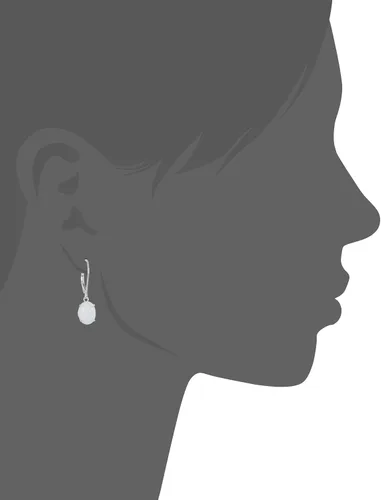 Vista 2 de Tienda Collection 925 Sterling Silver 8 x 10mm Oval Birthstone Dangle Earrings for Women with Leverbacks