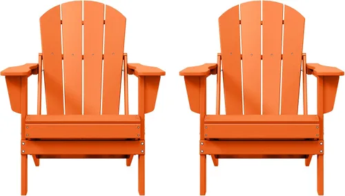 Vista 14 de WO Home Furniture Laguna Silla plegable Adirondack de polietileno de alta densidad, silla para patio para todo tipo de clima, para jardín al aire