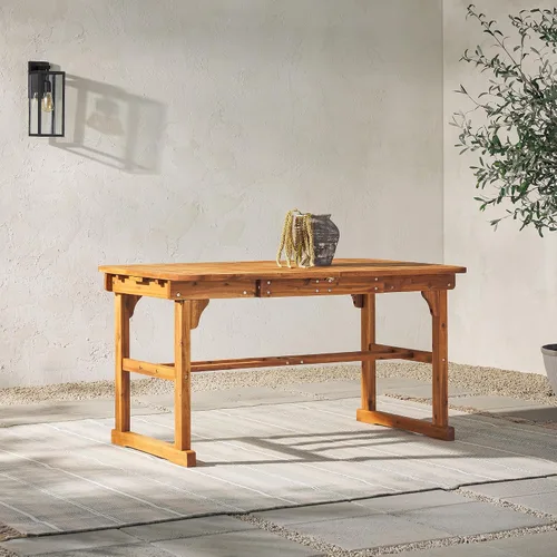 Vista 12 de Walker Edison Furniture Company - Mesa auxiliar rectangular para terraza al aire libre, madera de Chevron para todo tipo de clima, para Marrón