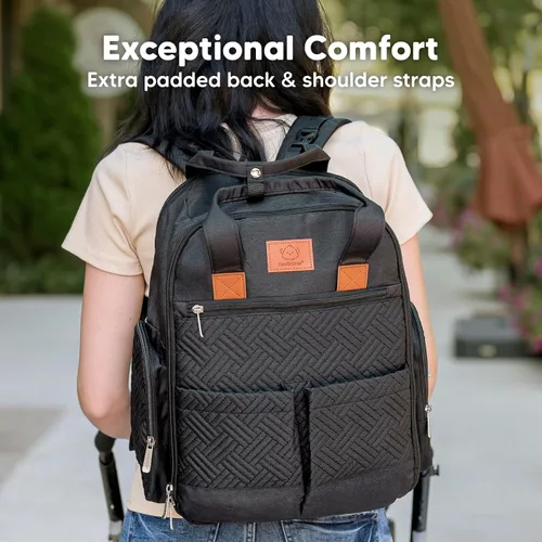 Vista 7 de Mochila de Pañales KeaBabies para Niñas, Niños - Bolso para Bebés de Mamá y Papá con Cambiador de Pañales para Recién Nacidos, Pequeños, 2 Niños
