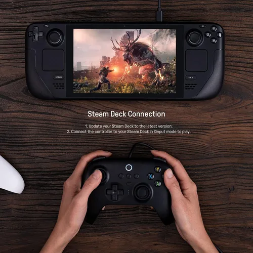 Vista 7 de 8BitDo Ultimate Wired Controller, USB Wired Controller for PC Windows 10, Android, Steam Deck, Raspberry Pi and Switch (Black)
