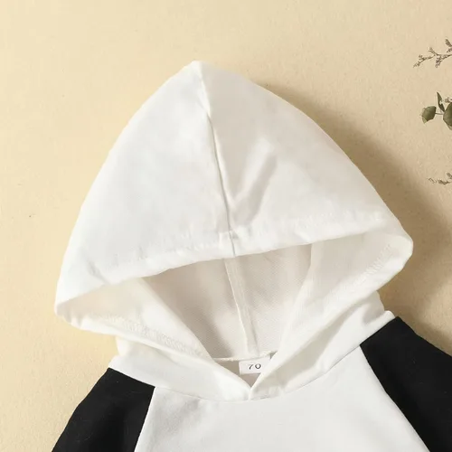Vista 8 de Ropa de otoño para bebé recién nacido sudadera con capucha de gran tamaño mameluco con broches