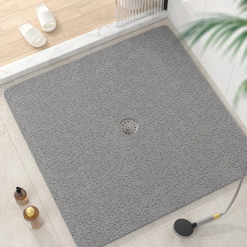 Vista 25 de HITSLAM - Tapete cuadrado para ducha, de 24 x 24 pulgadas, tapete de baño antideslizante para bañera, tapetes de baño de alcachofa de PVC suave