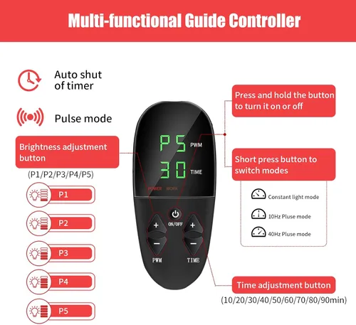 Vista 8 de Alfombrilla de terapia de luz roja para aliviar el dolor corporal, manta de terapia de luz roja 1280 LED rojo cercano infrarrojo 660 nm 850 nm