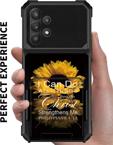 Vista 2 de Funda tipo cartera para Samsung Galaxy A32 5G con ranura para tarjetero, funda con tapa híbrida de doble capa, resistente, a prueba de golpes, funda