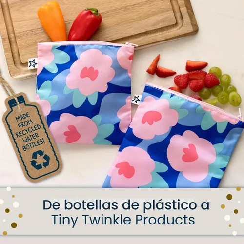 Vista 9 de Tiny Twinkle Bolsas reutilizables para bocadillos para niños – paquete de 3 bolsas para aperitivos y bolsa para sándwich para niños pequeños