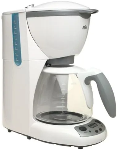 Vista 2 de Braun KF580 AromaDeluxe - Cafetera TimeControl de 10 tazas, color blanco
