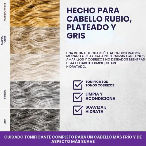 Vista 4 de Juego de champú y acondicionador de árbol de té morado para cabello