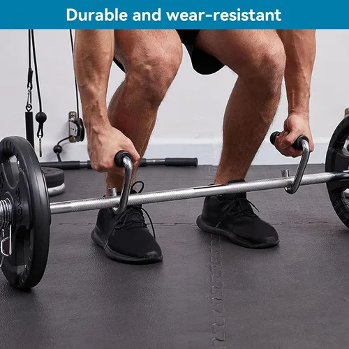 Vista 4 de Asas para dominadas, agarre de mango de fitness, asas plateadas resistentes en forma de C, barra de entrenamiento de fuerza para gimnasio, agarre