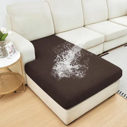 Vista 41 de NAISI Fundas de cojín impermeables de tela de terciopelo grueso lavable, 1 pieza, fundas individuales para sofá modular con parte inferior elástica