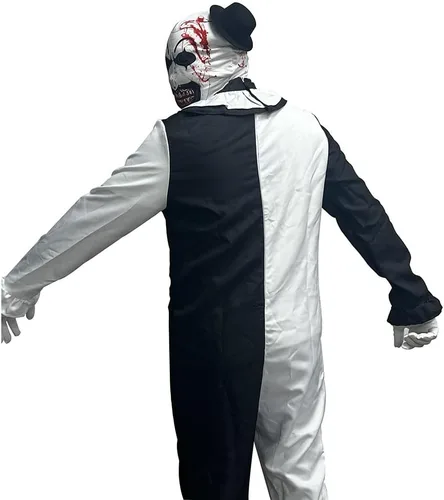 Vista 2 de Disfraz de payaso Cosplay de película de payaso con cubierta de cabeza para adultos Halloween Disfraz + máscara