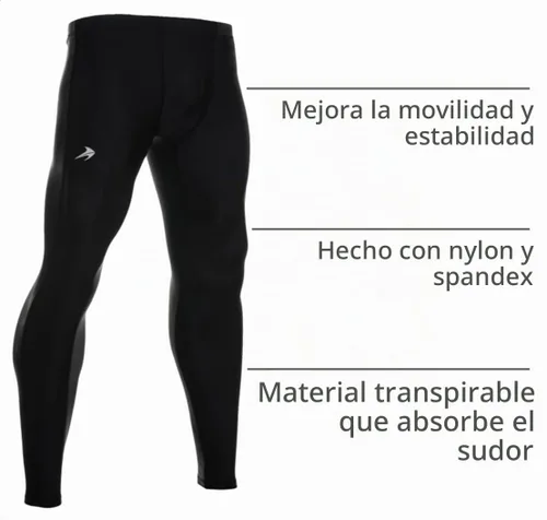 Vista 4 de CompressionZ Pantalones de compresión para hombre, para entrenamiento, deportes Leggings de capa base para correr Negro