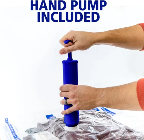 Vista 6 de Hefty Super Starter Kit de 5 L, 3XL, cubo 1XL y 1 bolsa jumbo, bolsas de almacenamiento al vacío reutilizables y resistentes al agua, total de 10