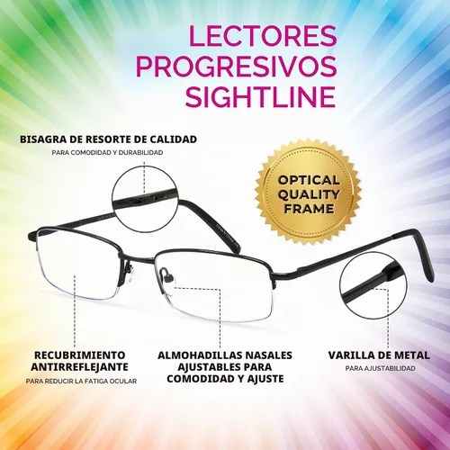 Vista 3 de Sightline Progressive Multifocus Reading Glasses for Men and Women Readers 6000