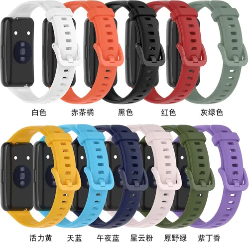 Vista 2 de Senter Correa de repuesto de goma suave de liberación rápida para reloj inteligente Huawei Band 7