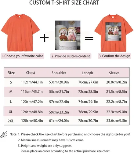 Vista 4 de GDSHAPE Camiseta de gran tamaño personalizada, diseña tu propia camiseta de algodón de gran tamaño de media manga, camiseta casual suelta vintage