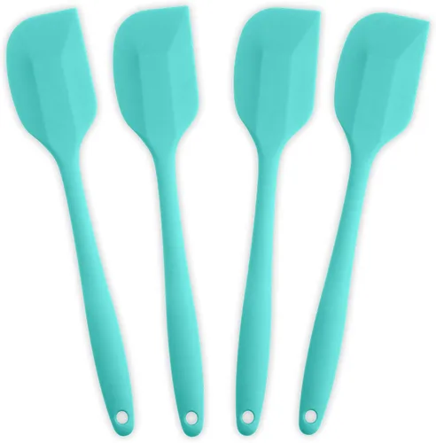 Vista 10 de Espátula de silicona de 4 piezas, espátulas de goma antiadherentes resistentes al calor con núcleo de acero inoxidable