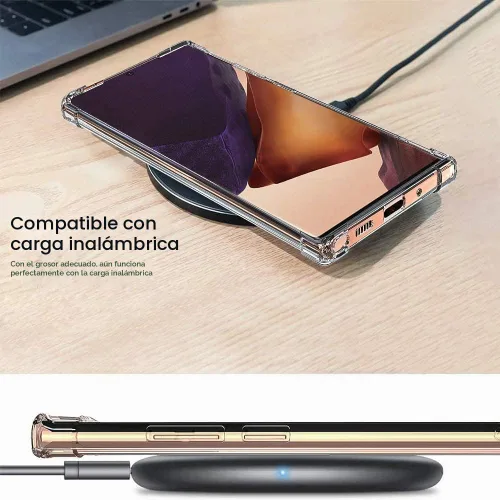 Vista 5 de KIOMY Funda transparente para Samsung Galaxy Note 20, esquinas de bolsa de aire, a prueba de golpes, funda protectora para teléfono, diseño híbrido