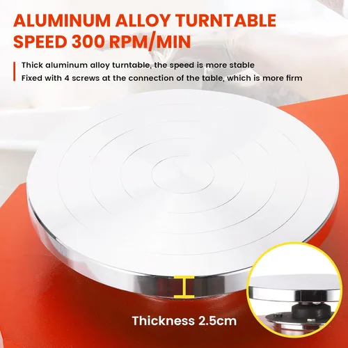 Vista 3 de Huanyu Máquina de cerámica Máquina de cerámica Rueda de cerámica 250W 30CM Máquina formadora de cerámica con pedal y lavabo desmontable