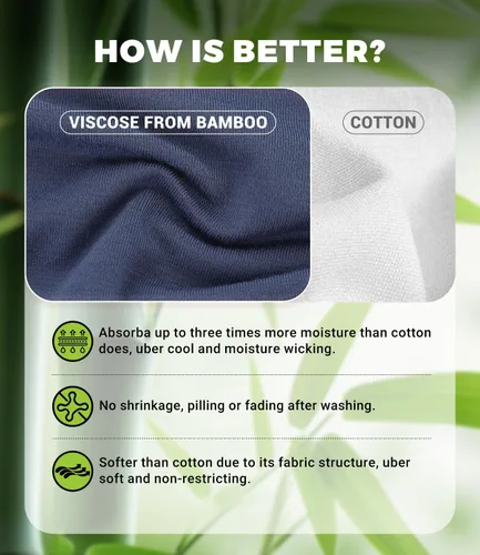 Vista 4 de BAMBOO COOL Ropa interior para mujer, calzones de cintura alta, cobertura completa, suaves y transpirables, paquete de 5