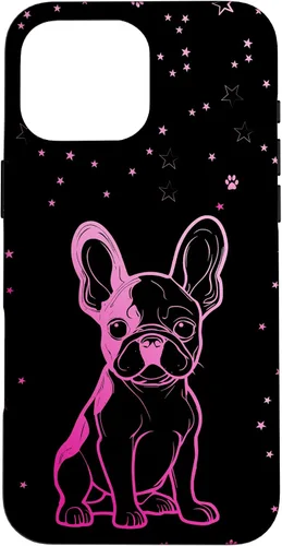 Vista 19 de Funda para iPhone 16 Bulldog francés con patrones abstractos para amantes de los perros
