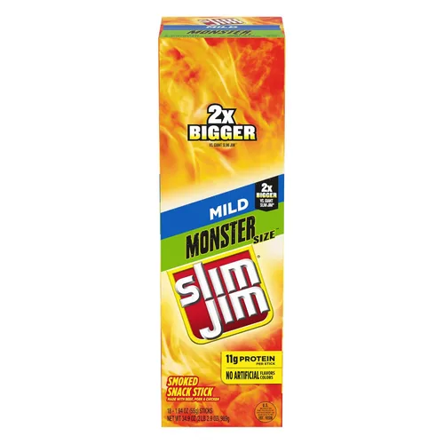 Vista 13 de Slim Jim Monster Smoked Jerky Sticks, sabor original, 1.94 onzas, 18