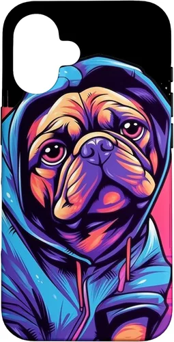 Vista 28 de Funda para iPhone 12/12 Pro Pug Graffiti Pug Owner Pug Lover