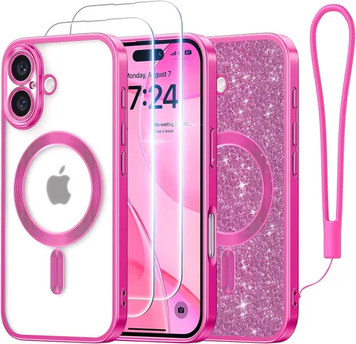 Vista 9 de Meifigno Funda para iPhone 16 Pro Max de 6.9 pulgadas, [correa de muñeca y 2 protectores de pantalla] [protección de cámara elevada envolvente]