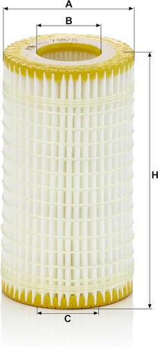 Vista 3 de Mann Filter HU 718/5 x Filtro de aceite de cartucho de repuesto compatible con Dodge Sprinter 2500 Van (2007-2008), Sprinter 3500 Van (2007-2008)