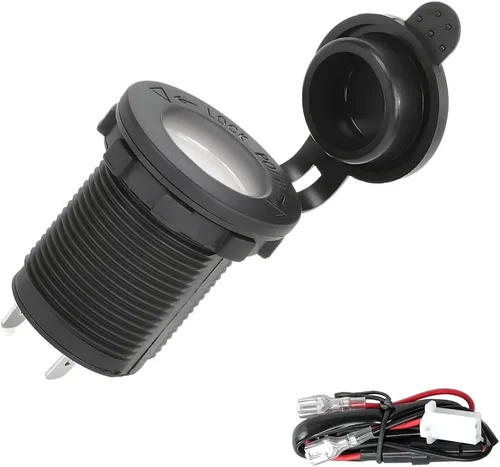 Vista 7 de Enchufe para encendedor de cigarrillos de automóvil de 12 V/24 V, impermeable, a prueba de polvo, toma de corriente, accesorios interiores