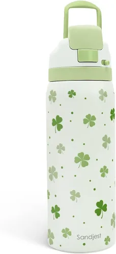 Vista 37 de Botella de agua de acero inoxidable con bandera estadounidense, aislada al vacío, tapa de botón, 32 onzas, regalos para patriota 4 de julio